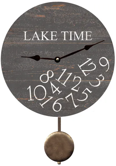 Lake Time Whatever Clock- Grey Wall Clock