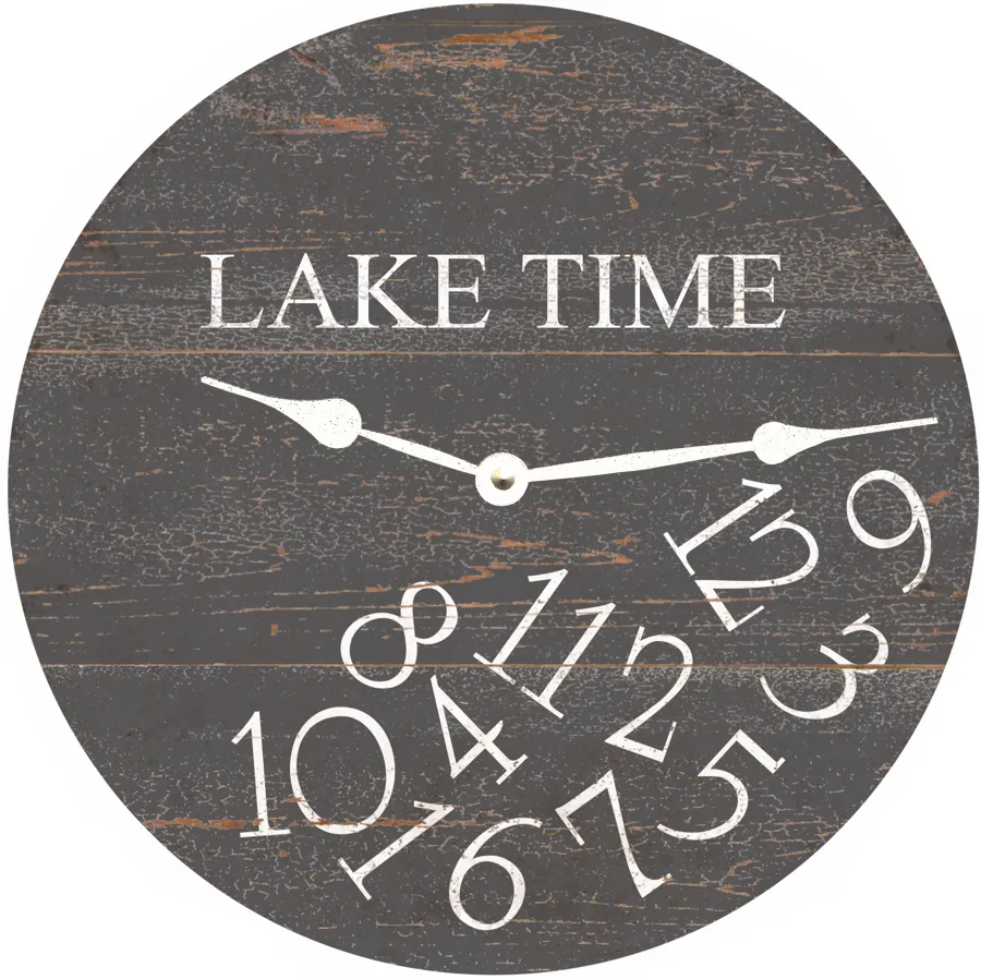 Lake Time Whatever Clock- Grey Wall Clock