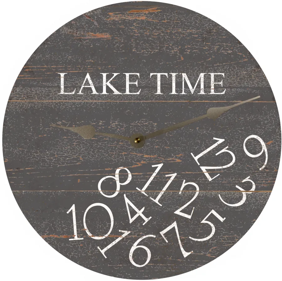 Lake Time Whatever Clock- Grey Wall Clock