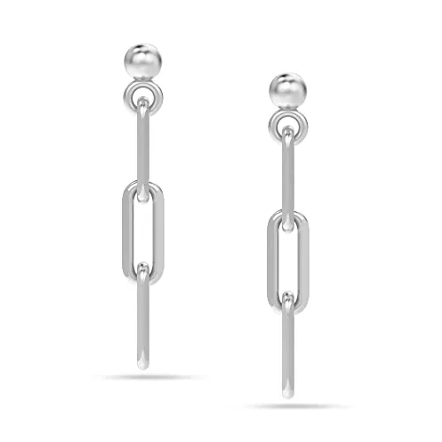 Lecalla Sterling Silver Jewelry Rhodium Plated Earrings for Women Teen 30mm