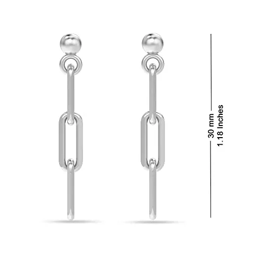 Lecalla Sterling Silver Jewelry Rhodium Plated Earrings for Women Teen 30mm