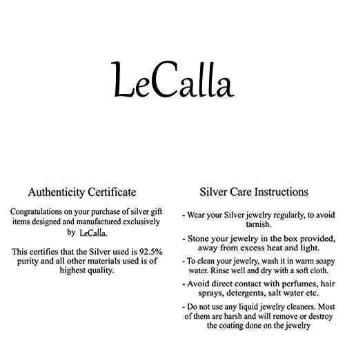 Lecalla Sterling Silver Jewelry Rhodium Plated Earrings for Women Teen 30mm