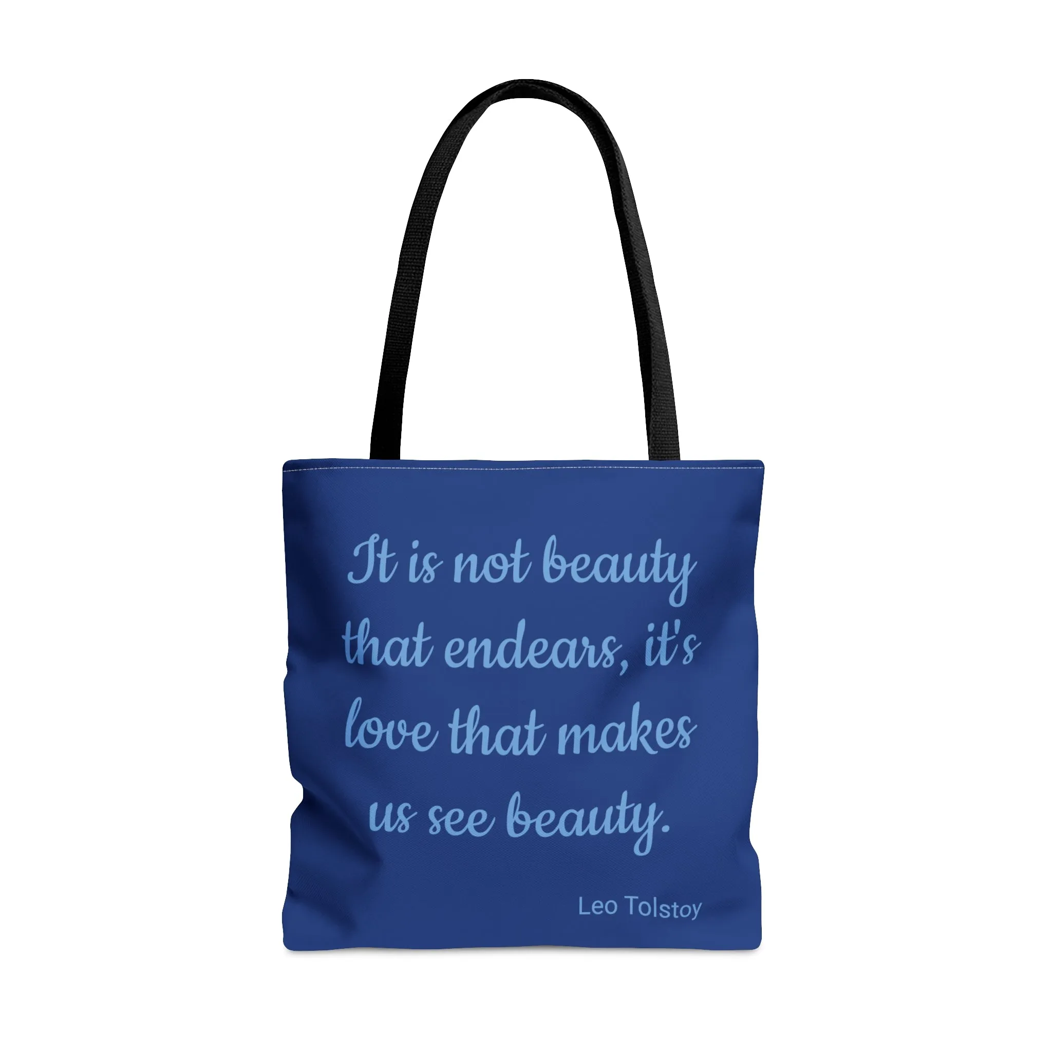 Love Makes Us See Beauty Tote Bag only at Bling & Bloom's Boutique | Inspirational Quote Tote Bag | Women's Canvas Bags