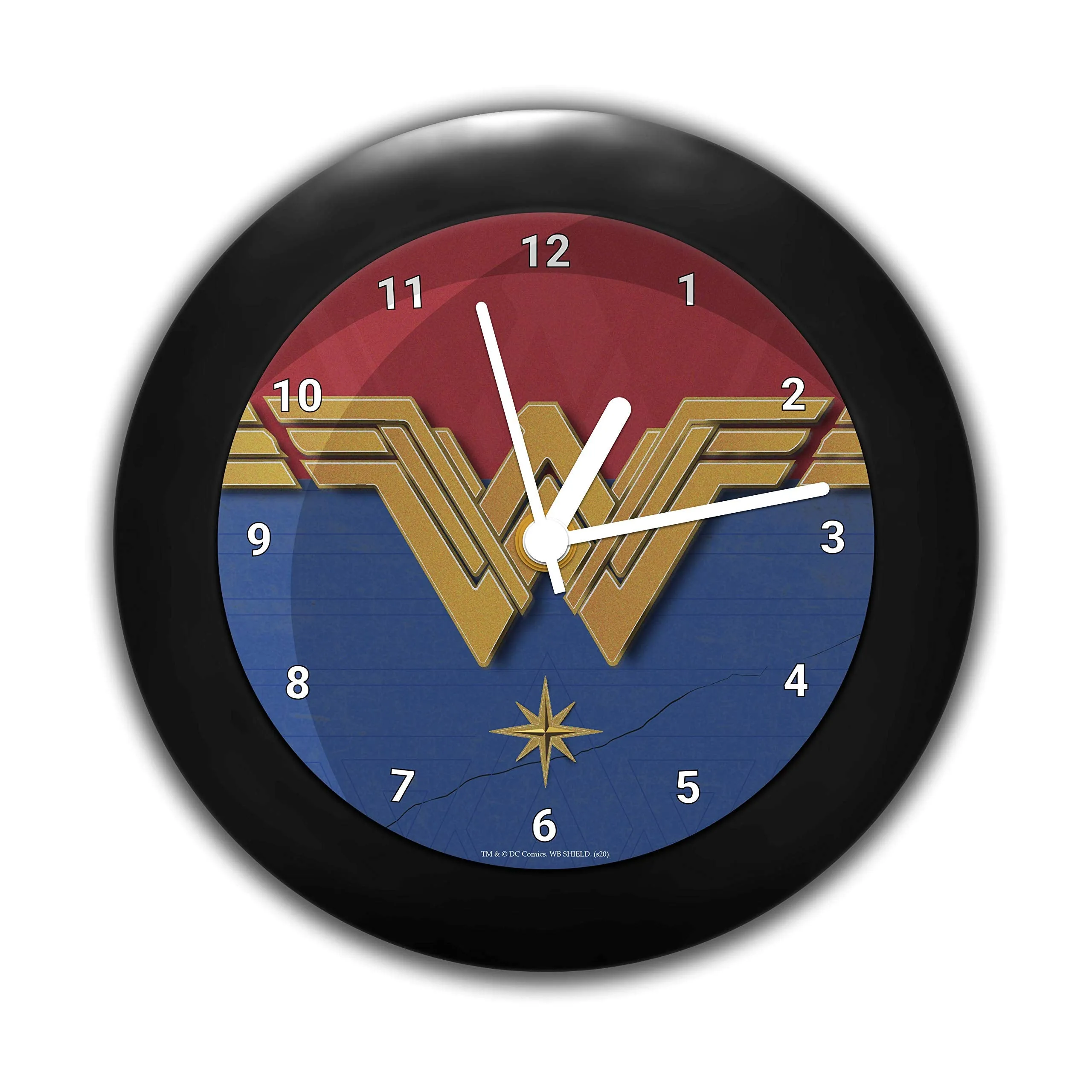 MCSID RAZZ- - DC Comics -Wonder Woman Logo Table Clock Gift - Birthday Gift Official Licensed by Warner Bros,USA (India) Best Valentine's Day Gift