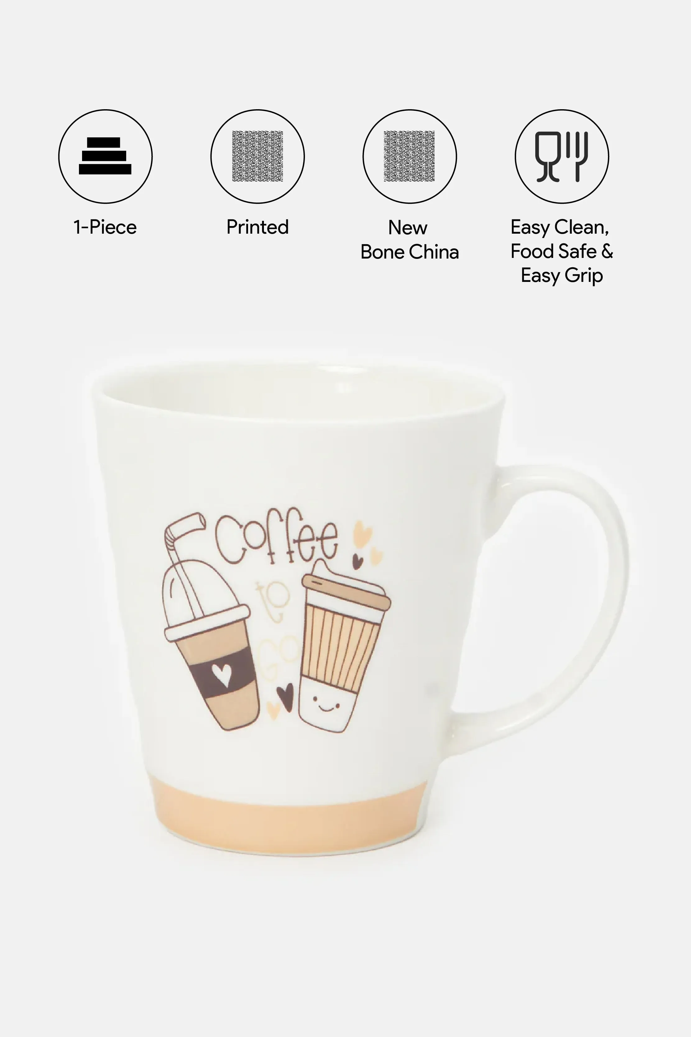 Multicolour Coffee To Go Printed Mug (12oz)