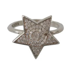 Nialaya Chic Silver CZ Crystal Women's Statement Ring