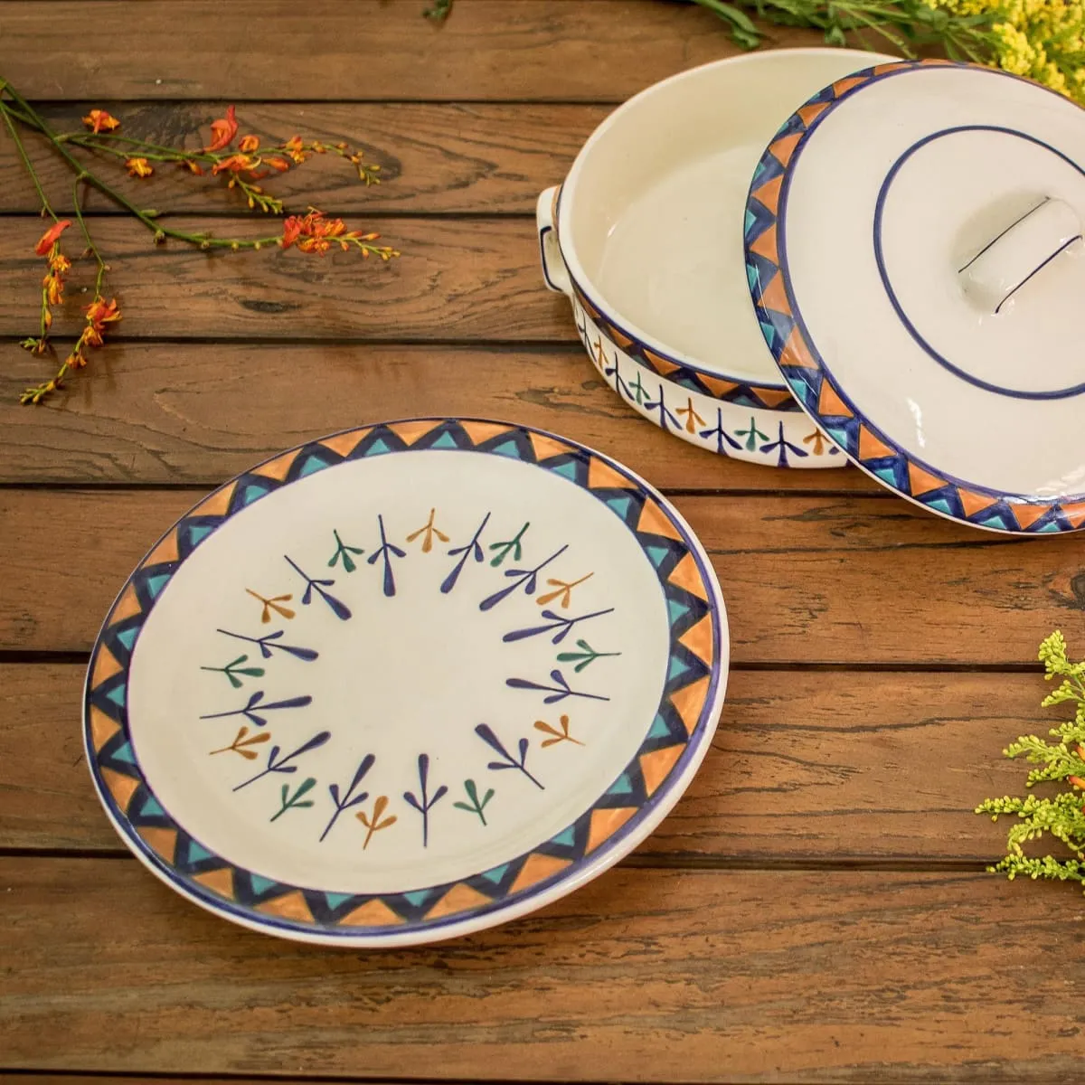 Novica Antigua Breeze Ceramic Luncheon Plates