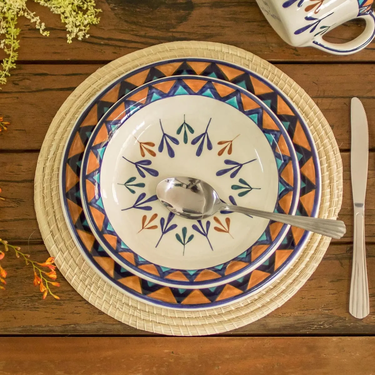 Novica Antigua Breeze Ceramic Luncheon Plates