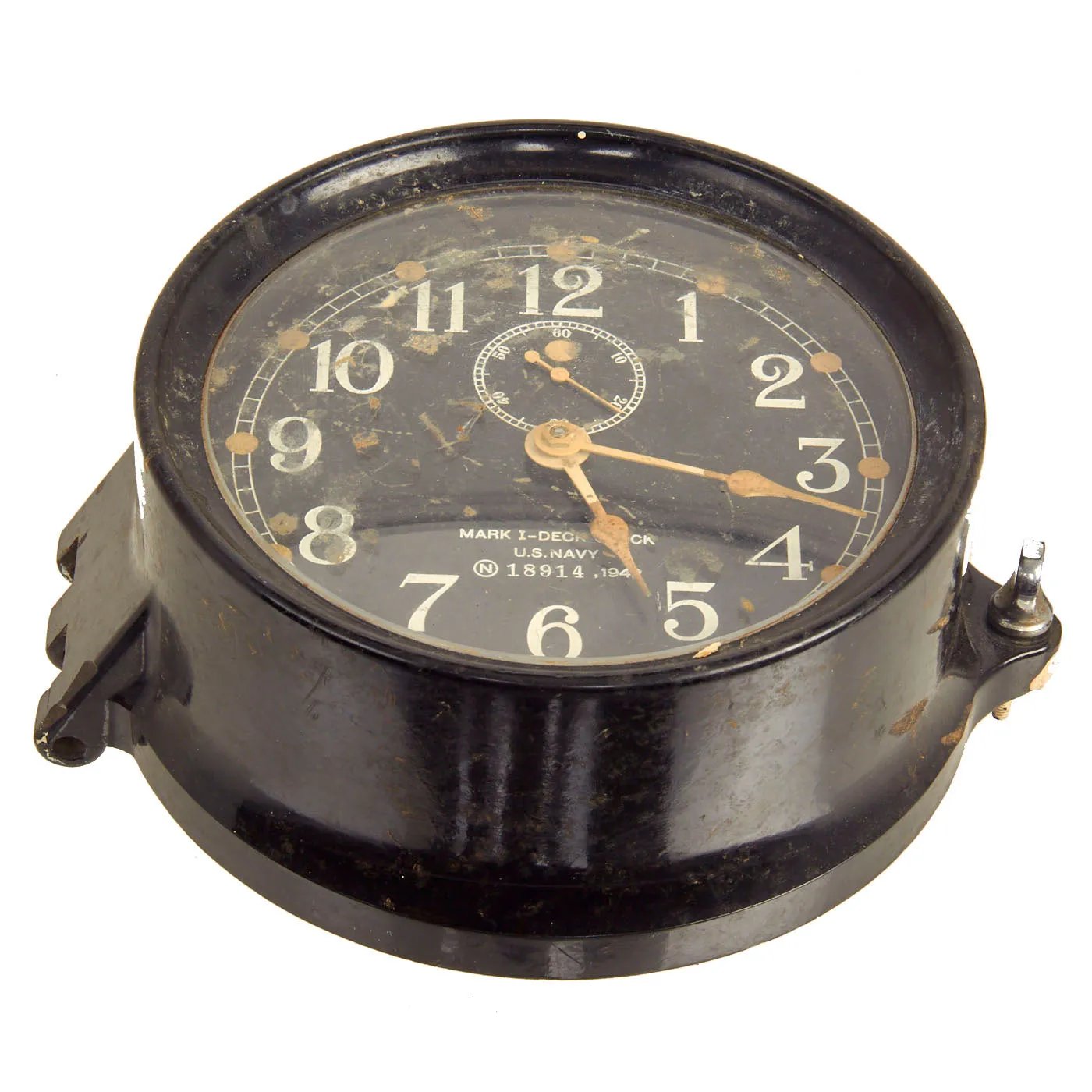 Original U.S. Military Clock Set: 1942 Dated WWII U.S. Navy Deck Clock & WWII Type U.S. Army M2 Message Center Clock