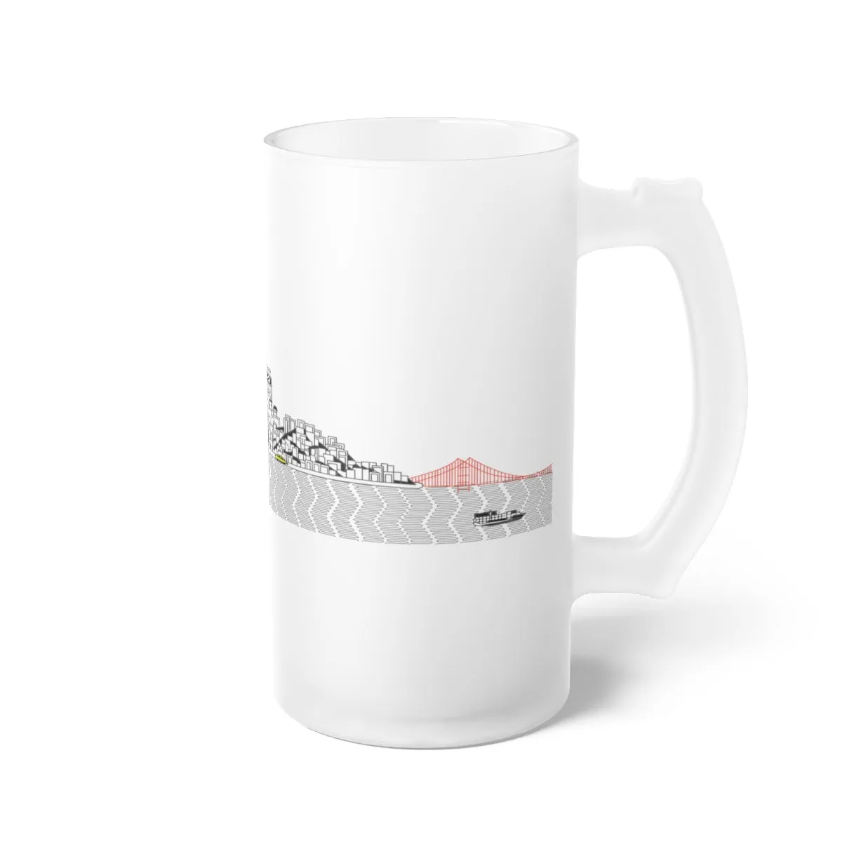 Pacific Ocean Frosted Glass Beer Mug