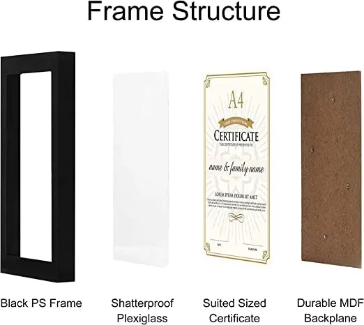 Paintings Villa A3 Photo Frame Black For Wall (Picture Frame For Home and Office Decoration, 12 x 16 Inch) Synthetic Wood, 4 Frame