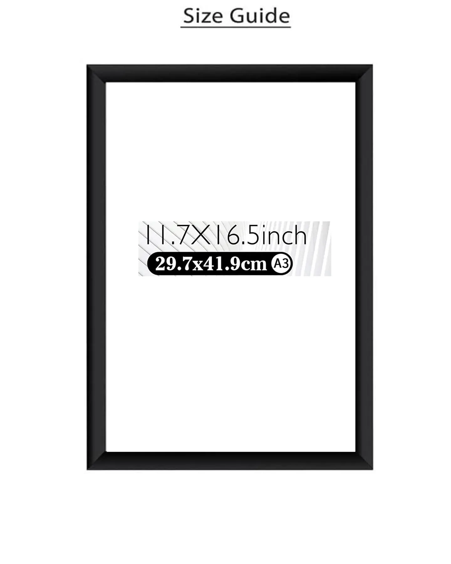 Paintings Villa A3 Photo Frame Black For Wall (Picture Frame For Home and Office Decoration, 12 x 16 Inch) Synthetic Wood, 4 Frame