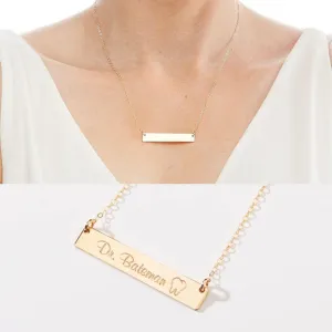 Personalized Dentist Gold Bar Necklace - CG302N. Starts at