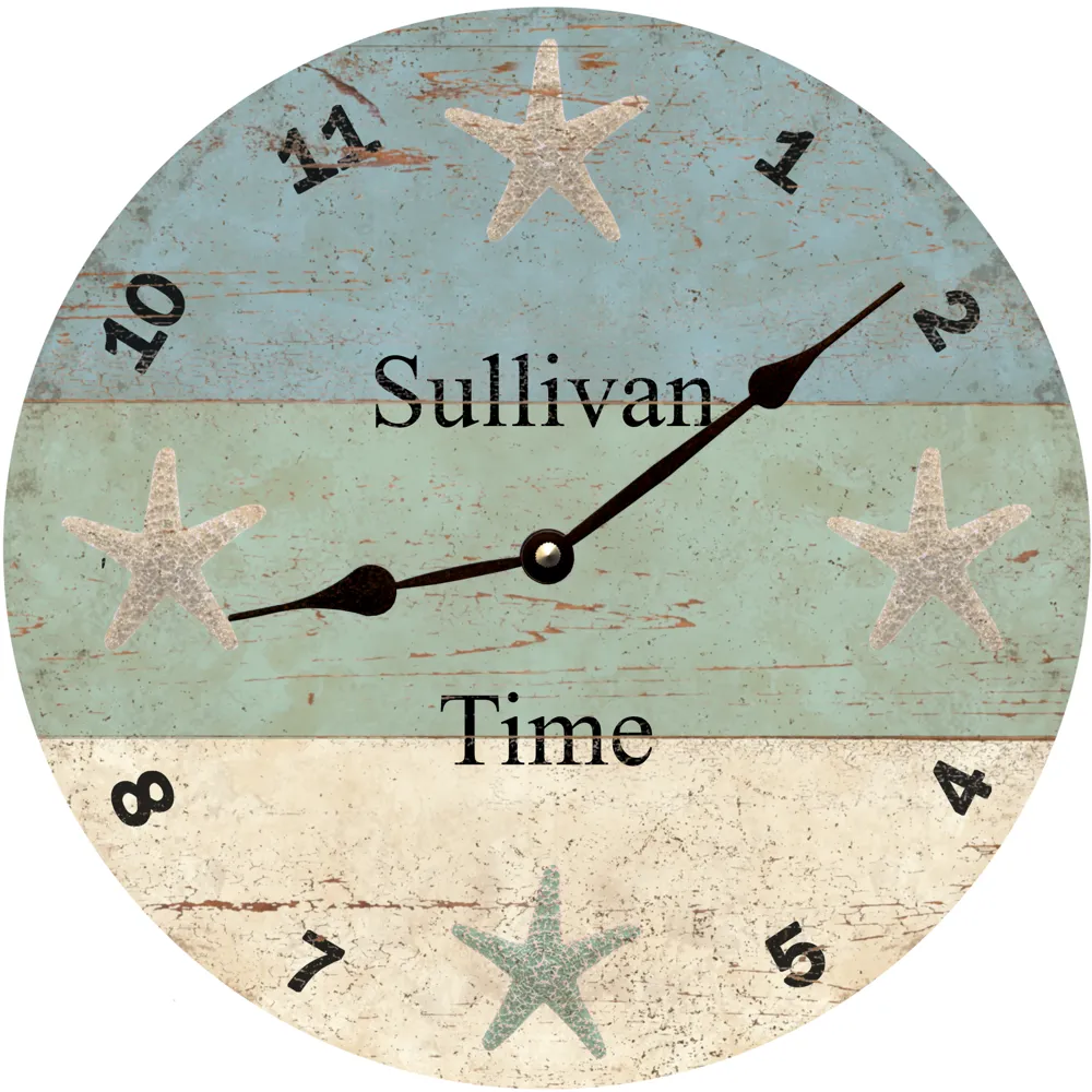 Personalized Starfish Beach Time Clock - Personalized Starfish Clock