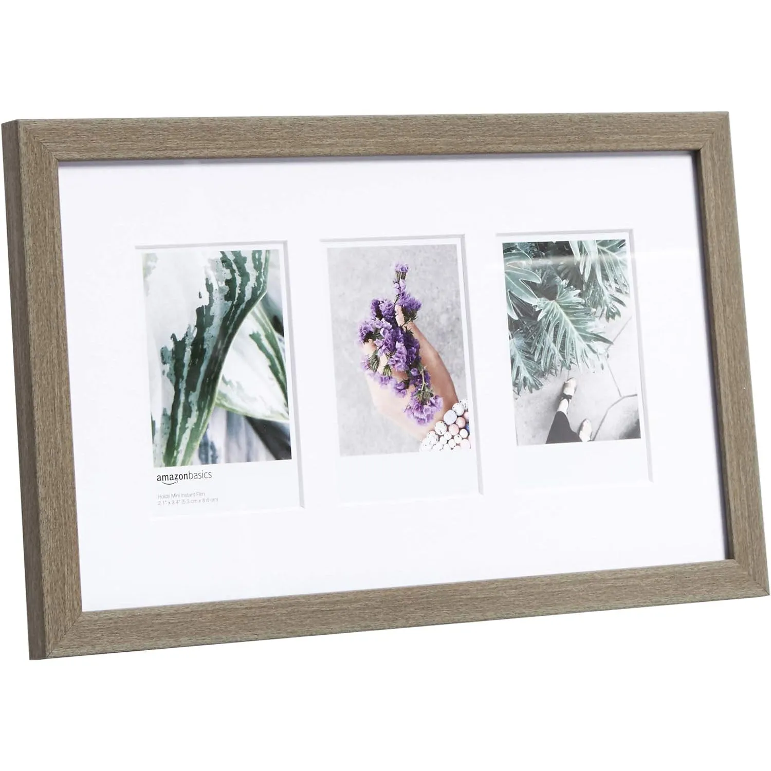 Photo Frame for use with Instax, 3-Opening, 3.25"x2", Barnwood