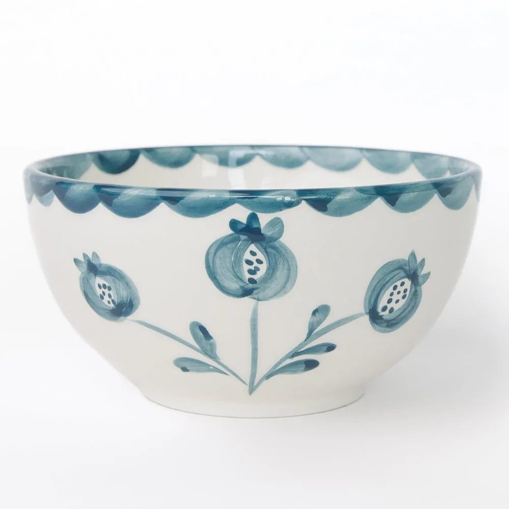 Pomegranate Trio Vine Teal Bowl | Set of 2