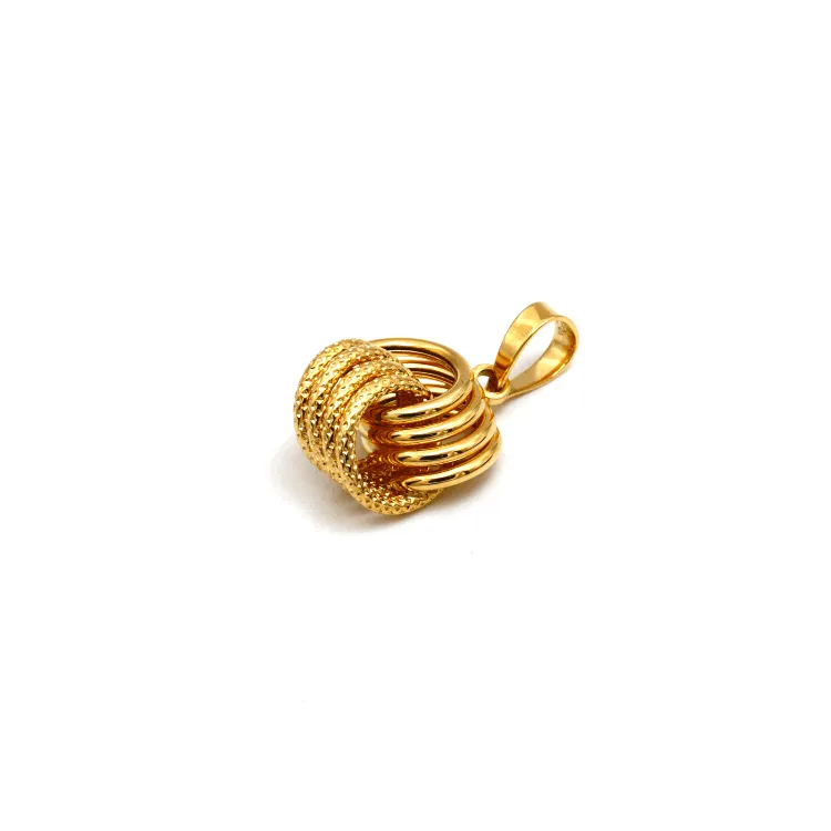 Real Gold 4 Ring Twisted Pendant 9807 P 1890