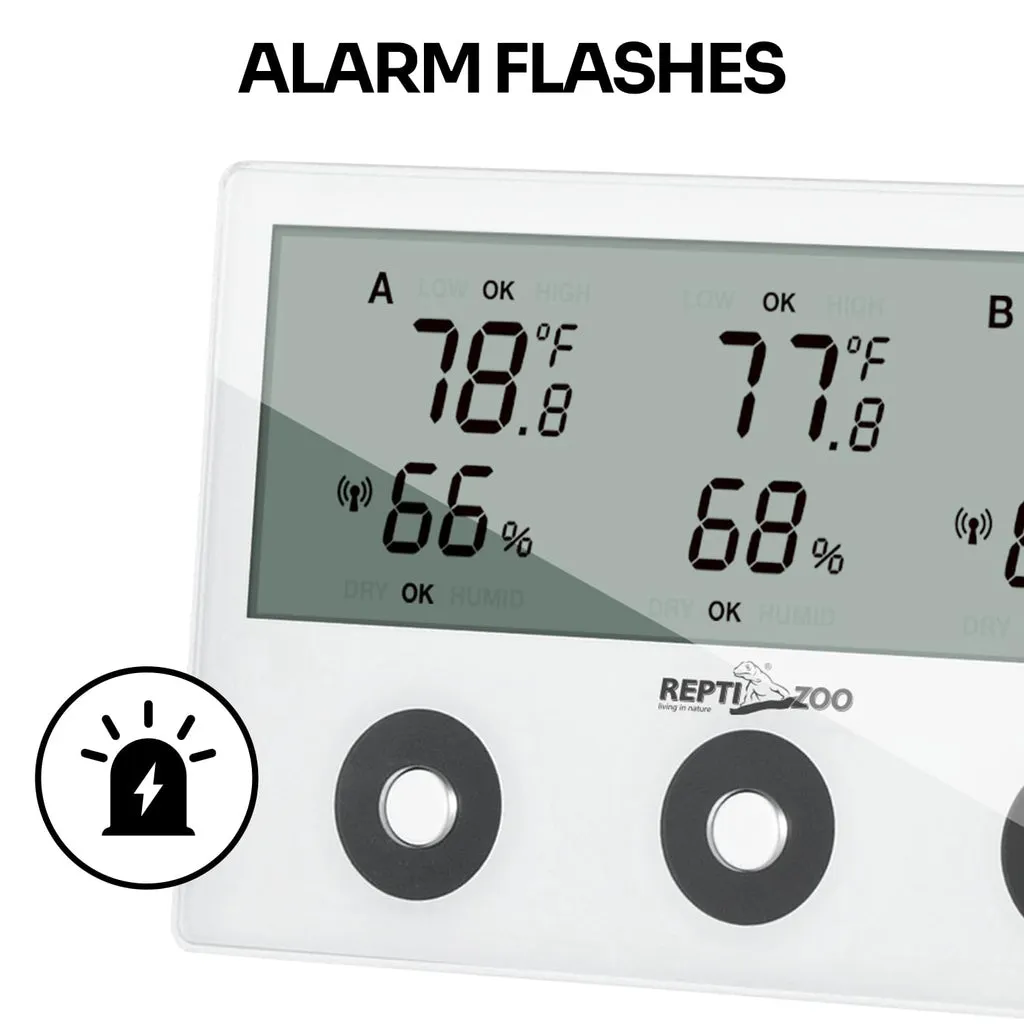 ReptiZoo Wireless 3-Channel Thermo-Hygrometer