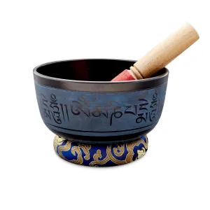 Rustic Blue Mantra Singing Bowl