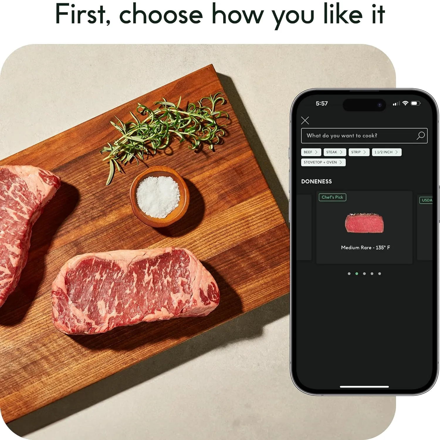 Smart Wireless Meat Thermometer with 2 Ultra-Thin Probes