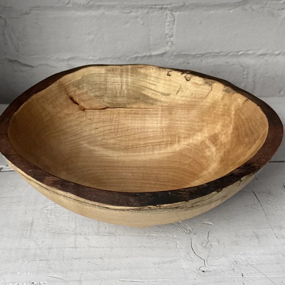 Spencer Peterman Live Edge Spalted Maple 10" Oval Bowl (# 07)