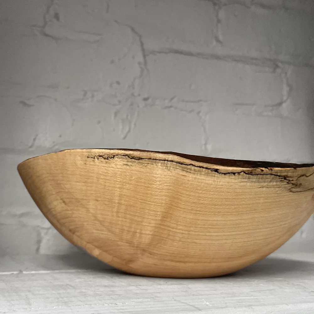 Spencer Peterman Live Edge Spalted Maple 10" Oval Bowl (# 07)