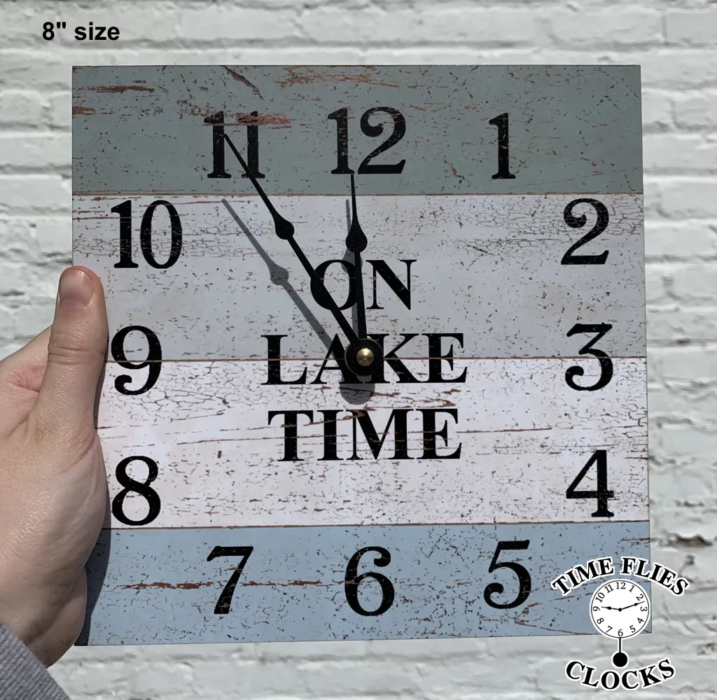 Square Lake Time Clock- Four Color On Lake Time Clock