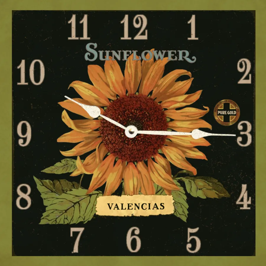 Sunflower Clock- Square Sunflower Desk Clock