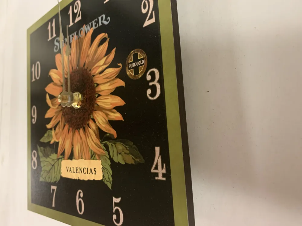 Sunflower Clock- Square Sunflower Desk Clock