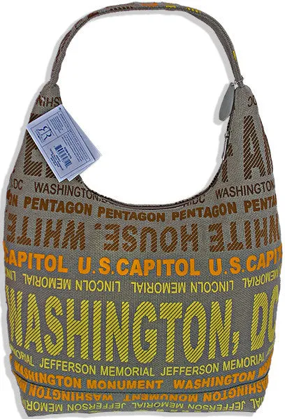 TBDC11 Robin Ruth Tote Bag - Big City - Khaki with Orange Washington DC