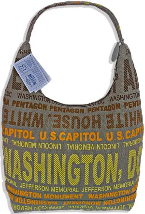 TBDC11 Robin Ruth Tote Bag - Big City - Khaki with Orange Washington DC