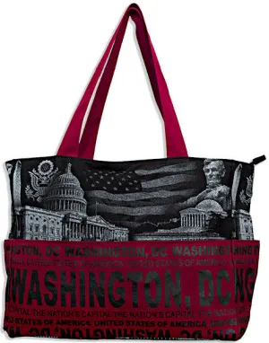 TBDC31 Robin Ruth Tote Bag - DC Skyline Black/White/Red Bottom