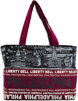 TBPH26 Robin Ruth Tote Bag - Philadelphia Skyline Black/Red