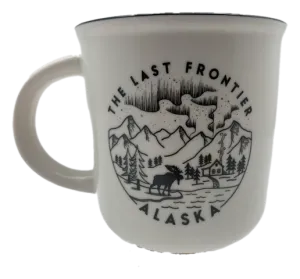 The Last Frontier Line Art Alaska Camp Mug