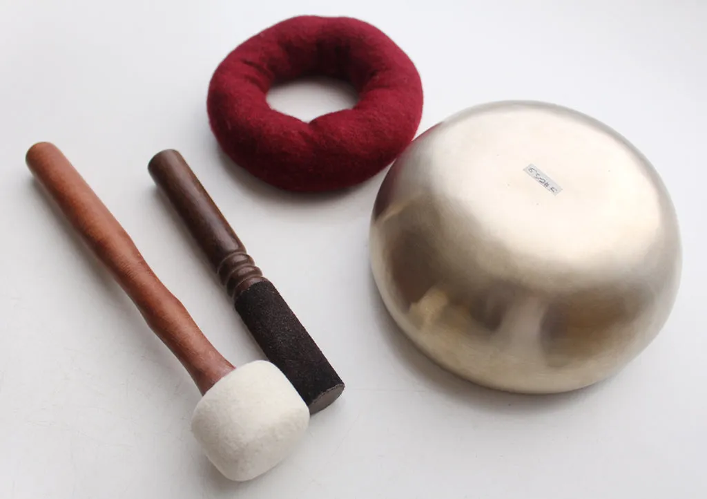 Tibetan Sangha Thearapy Singing Bowl Note # F with Cushion and Mallet