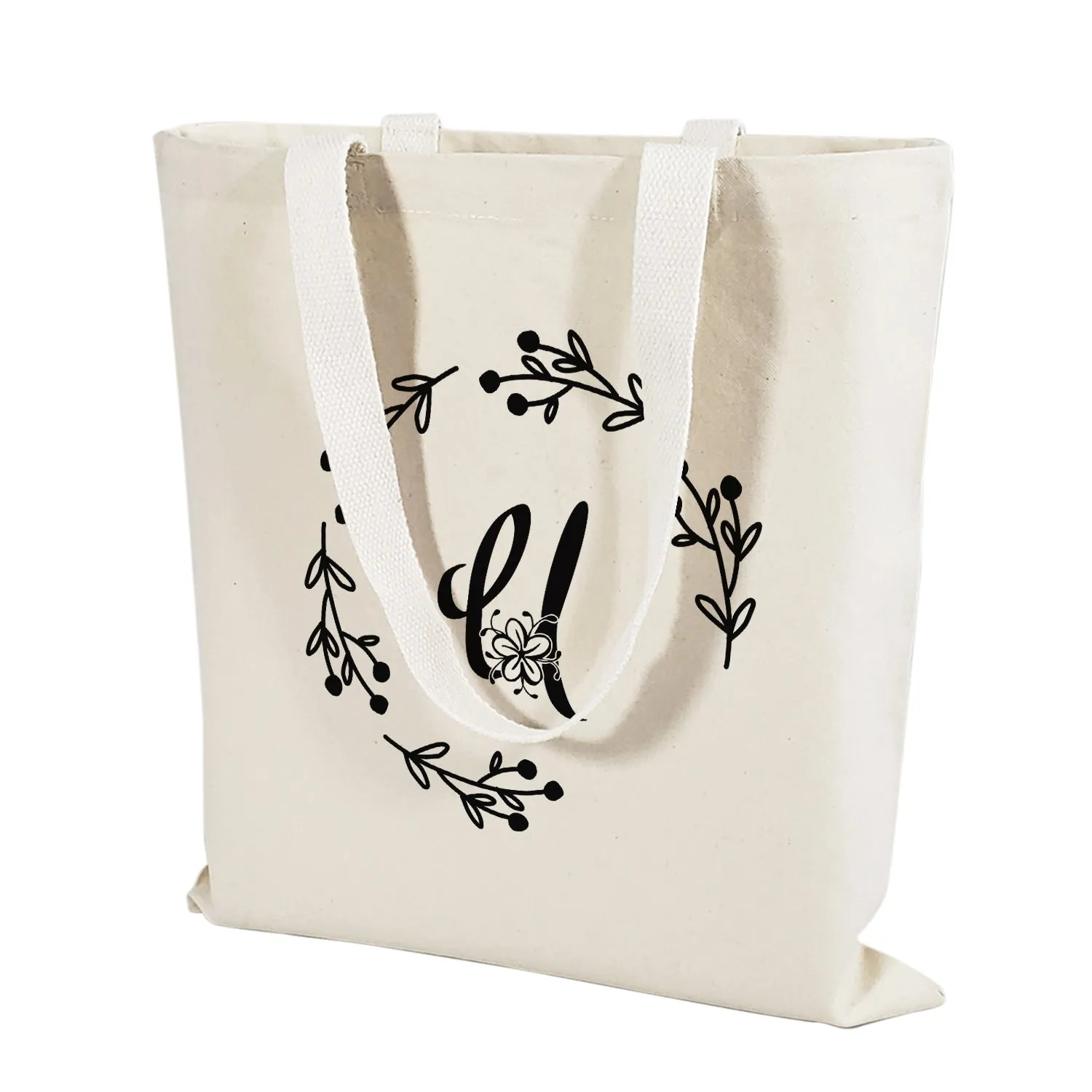 ''U'' Letter Initial Canvas Tote Bag - Initials Bags