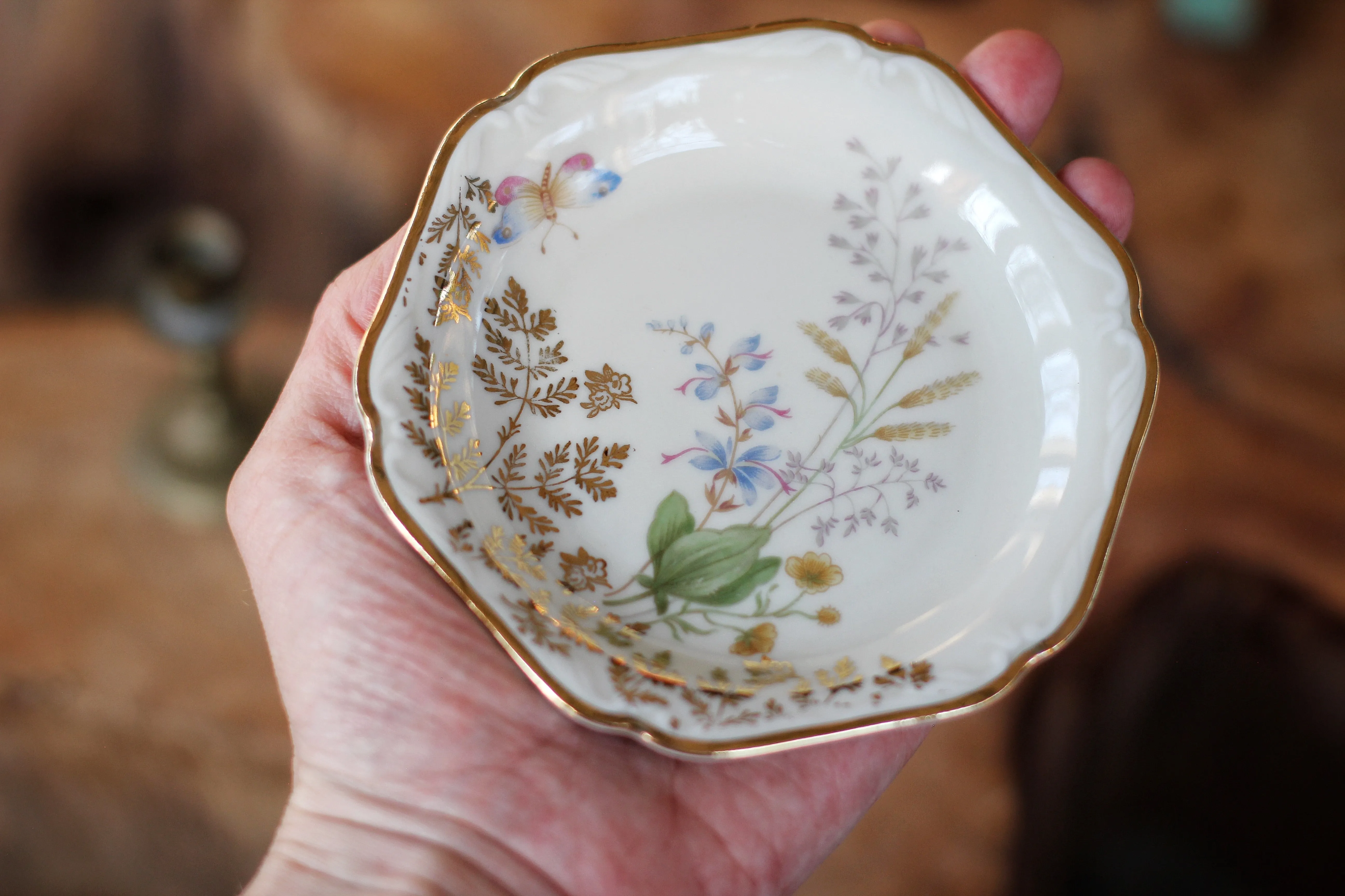 Vintage Mitterteich Bavaria Floral Tiny Porcelain Dish