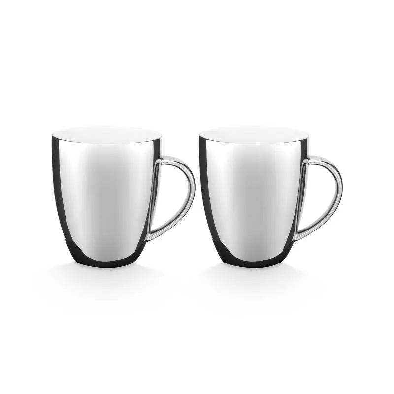 VTWonen Silver 250ml Mugs with Ear Set of 2