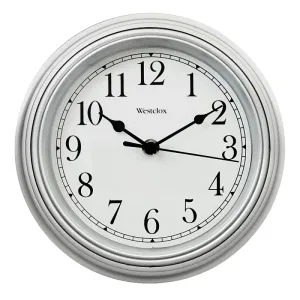 Westclox 46984A Clock, Round, Silver Frame, Plastic Clock Face, Analog :EA: QUANTITY: 1