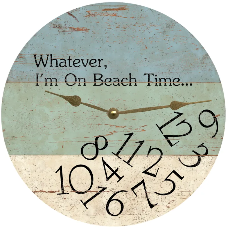 Whatever I'm On Beach Time Clock-Whatever Wall Clock