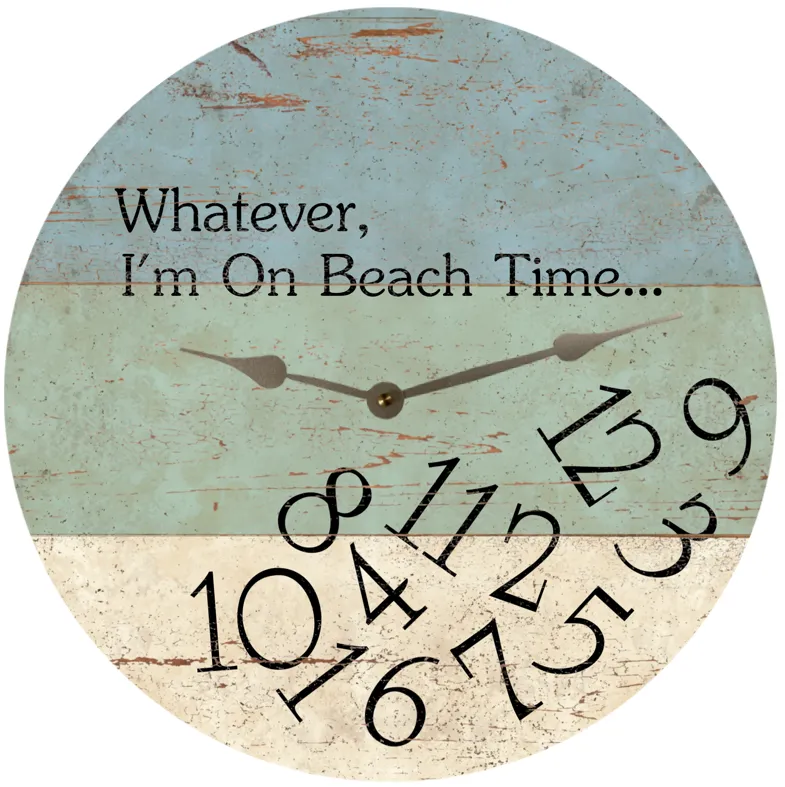 Whatever I'm On Beach Time Clock-Whatever Wall Clock