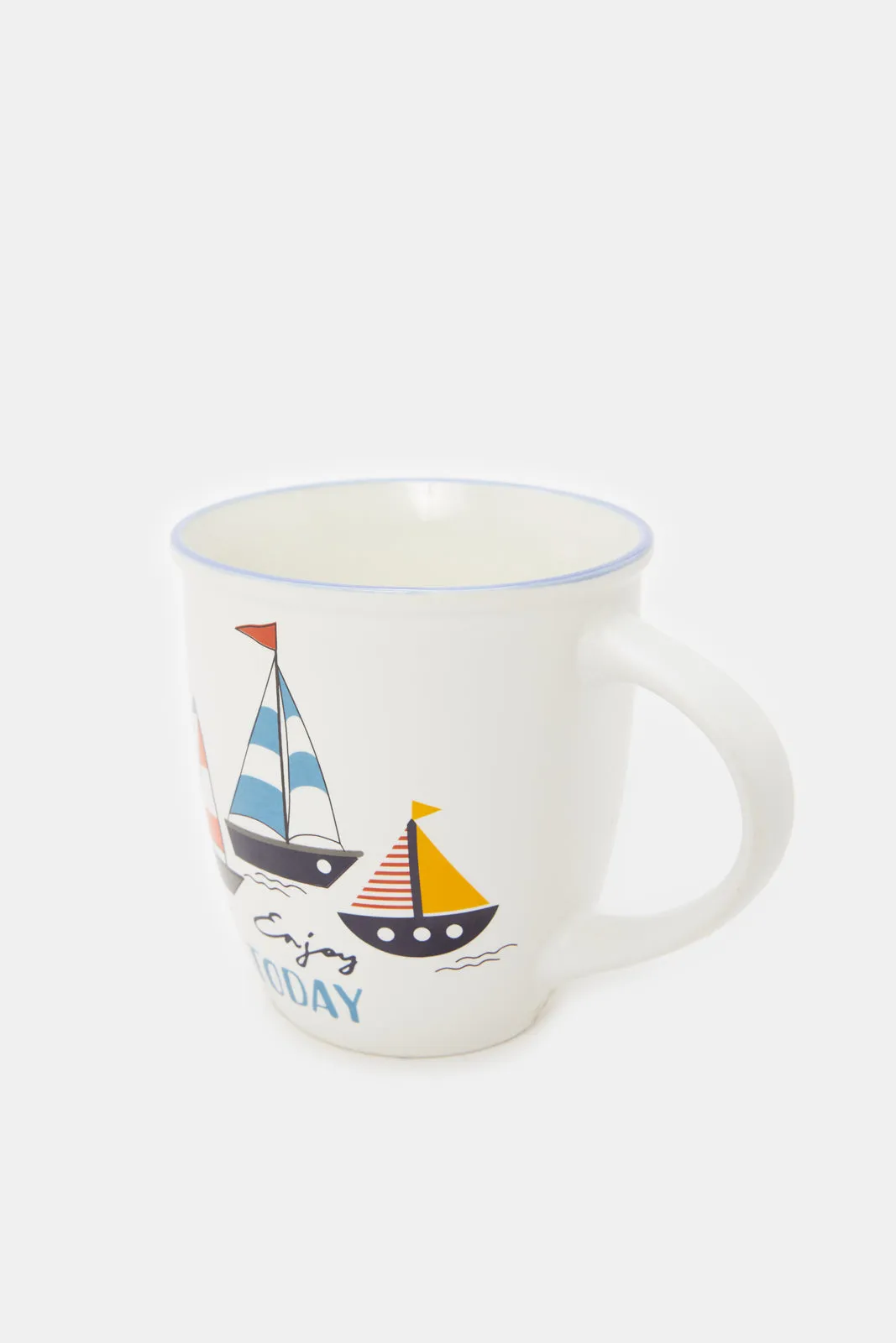 White Enjoy Day Printed Mug